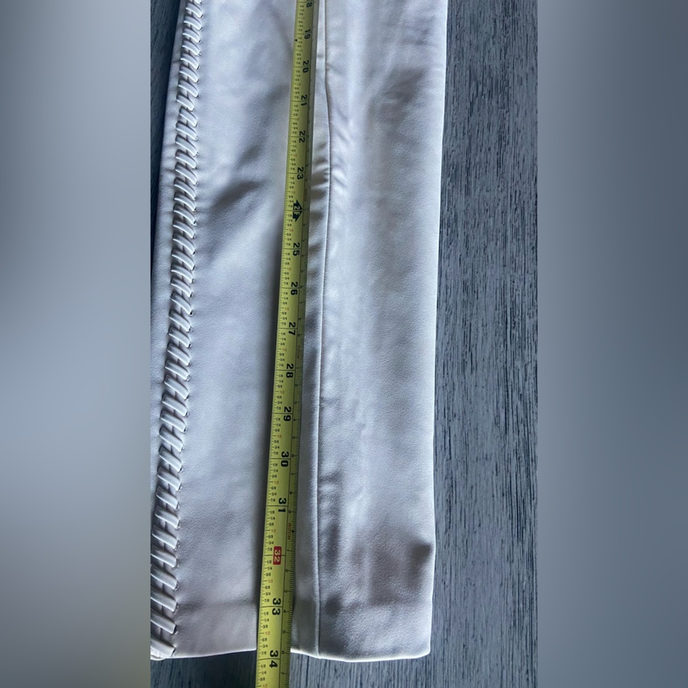 HOUSE OF CB 'Elliot' Cream Vegan Leather Lace Up Trousers~SMALL ~ - Picture 11 of 15